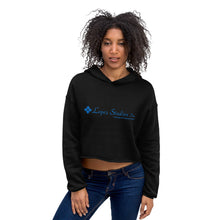 Load image into Gallery viewer, CROP HOODIE- Lopez Studios, Inc. (Blue Logo)