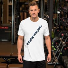 Load image into Gallery viewer, SHORT SLEEVE UNISEX T SHIRT- #thelopezlegacy (Black & Blue Shadow)