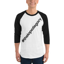 Load image into Gallery viewer, 3/4 SLEEVE RAGLAN T SHIRT- #thelopezlegacy (Gray & Light Gray Shadow)