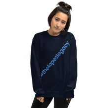 Load image into Gallery viewer, UNISEX SWEATSHIRT- #thelopezlegacy (Navy & Light Blue Shadow)