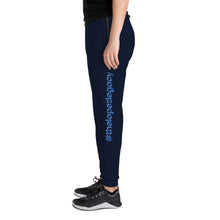 Load image into Gallery viewer, UNISEX JOGGERS- #thelopezlegacy (Navy & Light Blue Shadow)