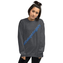 Load image into Gallery viewer, UNISEX SWEATSHIRT- #thelopezlegacy (Navy & Light Blue Shadow)