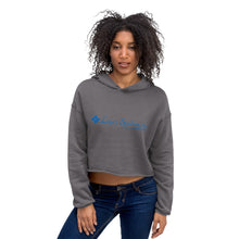 Load image into Gallery viewer, CROP HOODIE- Lopez Studios, Inc. (Blue Logo)