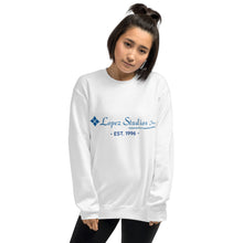 Load image into Gallery viewer, UNISEX SWEATSHIRT- Lopez Studios, Inc. (established) Blue Logo