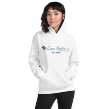 Load image into Gallery viewer, UNISEX HOODIE- Lopez Studios, Inc. (established) Blue Logo