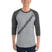 Load image into Gallery viewer, 3/4 SLEEVE RAGLAN T SHIRT- #thelopezlegacy (Gray & Light Gray Shadow)