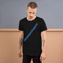 Load image into Gallery viewer, SHORT SLEEVE UNISEX T SHIRT- #thelopezlegacy (Navy & Light Blue Shadow)