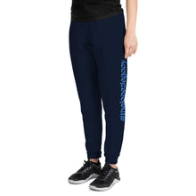 Load image into Gallery viewer, UNISEX JOGGERS- #thelopezlegacy (Navy &amp; Light Blue Shadow)
