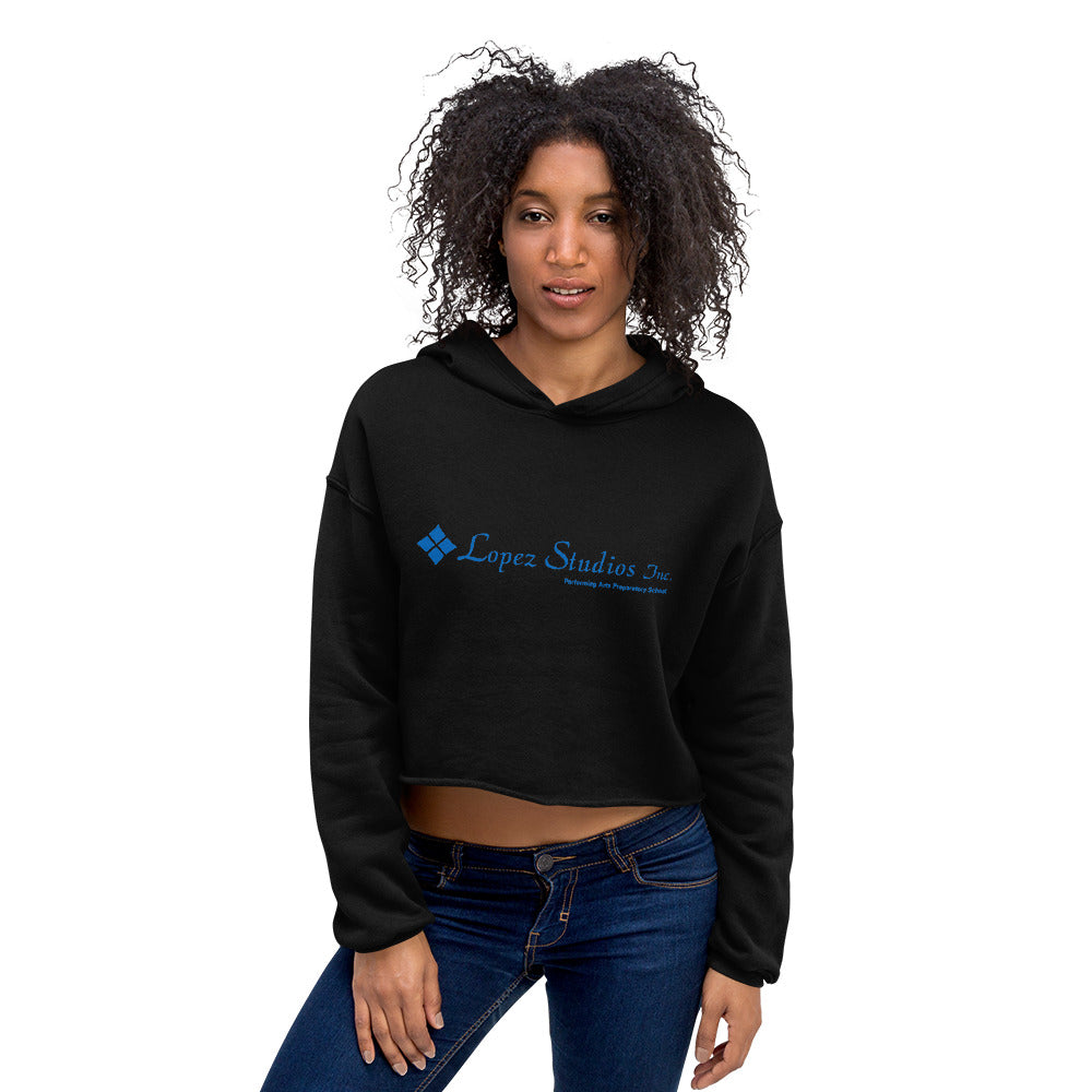 CROP HOODIE- Lopez Studios, Inc. (Blue Logo)