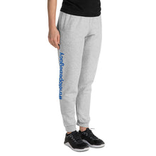 Load image into Gallery viewer, UNISEX JOGGERS- #thelopezlegacy (Navy &amp; Light Blue Shadow)
