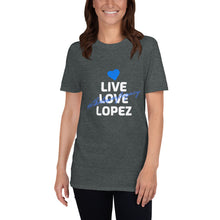 Load image into Gallery viewer, SHORT SLEEVE UNISEX T SHIRT- #thelopezlegacy (Distinctive Collection)
