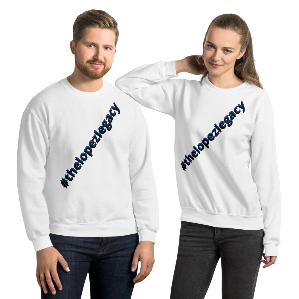 UNISEX SWEATSHIRT- #thelopezlegacy (Black & Blue Shadow)