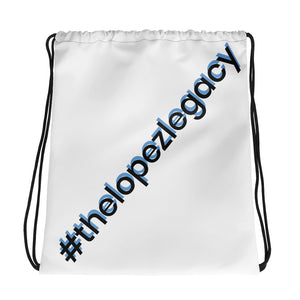 DRAW STRING BAG- #thelopezlegacy (Black & Light Blue Shadow)