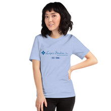 Load image into Gallery viewer, SHORT SLEEVE UNISEX T SHIRT- Lopez Studios, Inc. (established) Blue Logo
