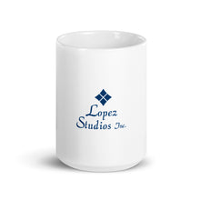 Load image into Gallery viewer, MUG- Lopez Studios, Inc. Vertical (Blue Logo)
