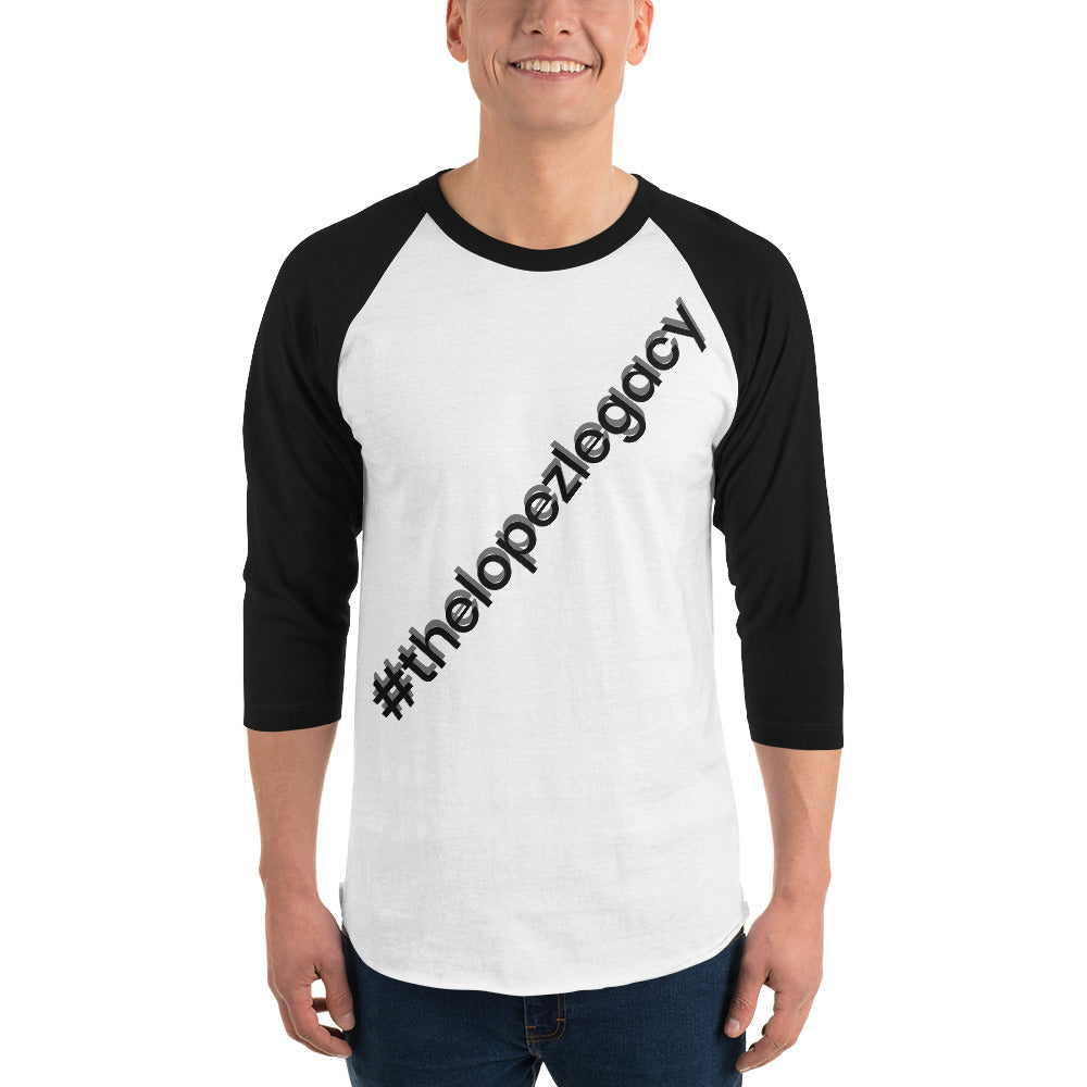 3/4 SLEEVE RAGLAN T SHIRT- #thelopezlegacy (Gray & Light Gray Shadow)