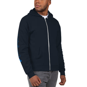 UNISEX ZIP UP HOODIE- Lopez Studios, Inc. (Blue Logo)