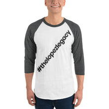 Load image into Gallery viewer, 3/4 SLEEVE RAGLAN T SHIRT- #thelopezlegacy (Gray &amp; Light Gray Shadow)
