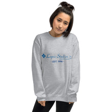 Load image into Gallery viewer, UNISEX SWEATSHIRT- Lopez Studios, Inc. (established) Blue Logo
