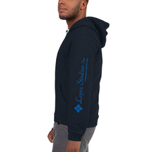 Load image into Gallery viewer, UNISEX ZIP UP HOODIE- Lopez Studios, Inc. (Blue Logo)
