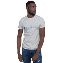 Load image into Gallery viewer, SHORT SLEEVE UNISEX T SHIRT- Lopez Studios, Inc. (Blue Logo)
