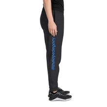 Load image into Gallery viewer, UNISEX JOGGERS- #thelopezlegacy (Navy &amp; Light Blue Shadow)
