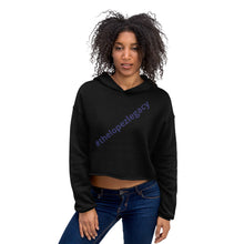 Load image into Gallery viewer, WOMEN&#39;S CROPPED HOODIE- #thelopezlegacy (Blue Logo)
