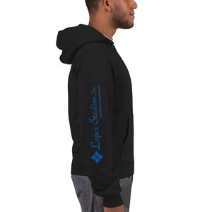 UNISEX ZIP UP HOODIE- Lopez Studios, Inc. (Blue Logo)